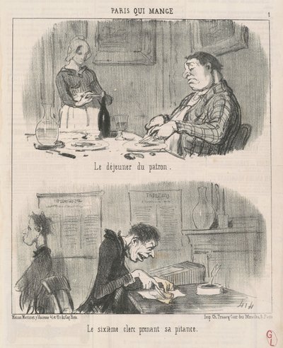 Oběd šéfa šestého úředníka... od Honoré Daumier