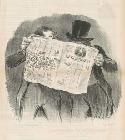 Čtení charivari od Honoré Daumier