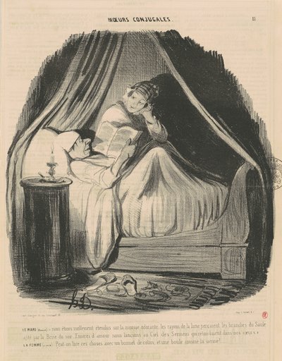 Manžel četl: leželi jsme bezvládně... od Honoré Daumier