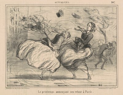 Jaro oznamuje jeho návrat do Paříže od Honoré Daumier
