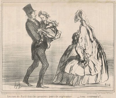 Ulice Paříže v prvních zářijových dnech... od Honoré Daumier