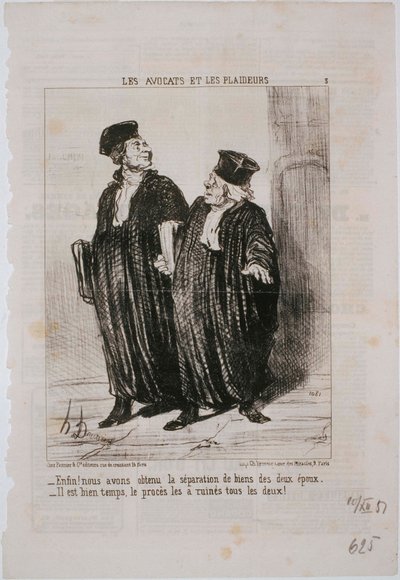 Právníci a účastníci řízení: Konečně! Dosáhli jsme rozdělení majetku... od Honoré Daumier