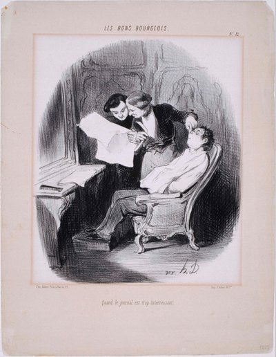 Les Bons Bourgeois- Když jsou noviny příliš zajímavé od Honoré Daumier