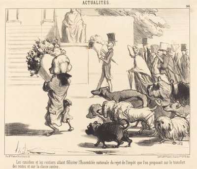 Pudlové a důchodci budou blahopřát shromáždění... od Honoré Daumier