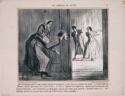 Komedianti společnosti- řekněte Baptistovi, co tam je… od Honoré Daumier