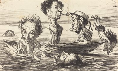 Tritoni na Seině od Honoré Daumier