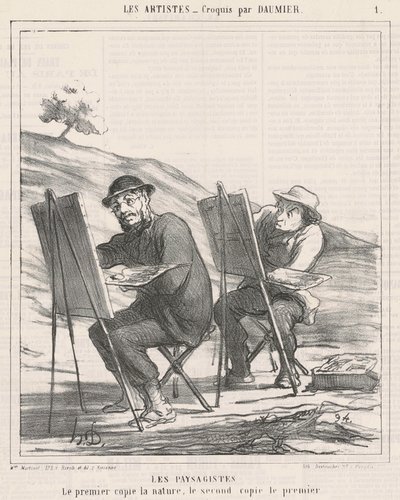 Krajináři. První kopíruje přírodu od Honoré Daumier