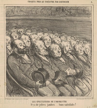 Diváci orchestru od Honoré Daumier