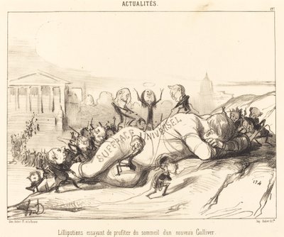 Liliputáni se snaží užít si spánek... od Honoré Daumier