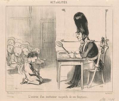Mezitím suspendovaný učitel... od Honoré Daumier
