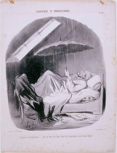 Nájemníci a pronajímatelé - pronajímatel Brigand od Honoré Daumier