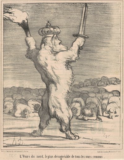 Severní medvěd, nejhnusnější ze všech známých medvědů od Honoré Daumier