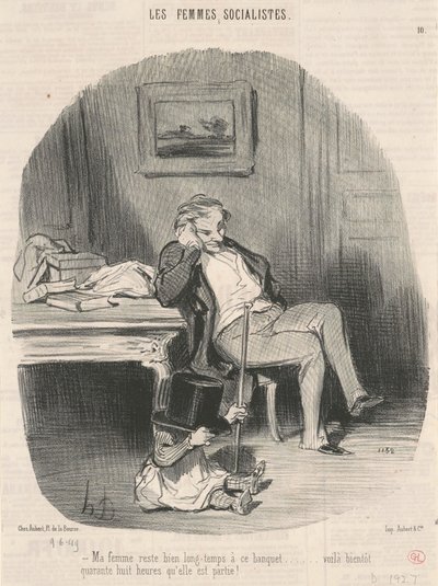 Moje žena zůstává na tomto banketu dlouho... od Honoré Daumier
