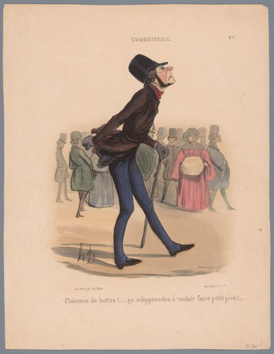 Muž chodí v botách, které jsou příliš malé Chiennes de bottes! (...) (název na objektu) Vanity (název série) Coquetry (název série na objektu) od Honoré Daumier