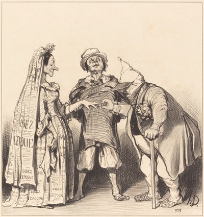 Manželství doby a ústavní od Honoré Daumier