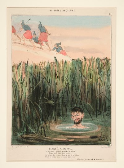 Marius v Minturnae. Obdivujte zlomyslnost tohoto velkého generála od Honoré Daumier