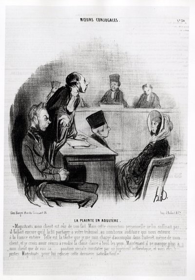 Manželství: Stížnost na cizoložství. Illustration d
