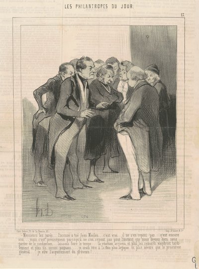 Pánové z poroty... obžalovaný zabil Jean Maclou... od Honoré Daumier
