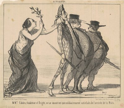 paní Cobden, Gladstone a Bright... od Honoré Daumier
