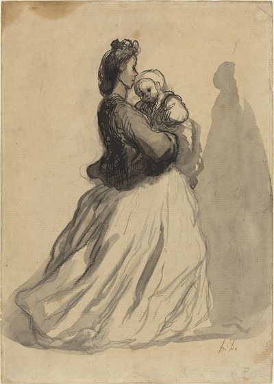 matka a dítě od Honoré Daumier