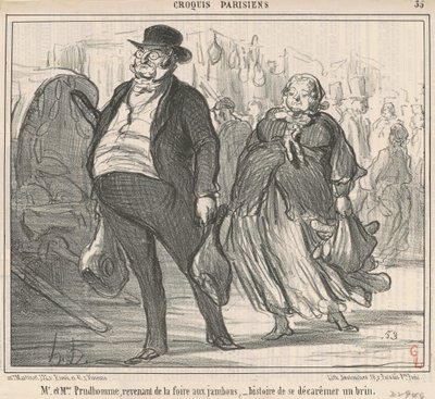 Pan a paní Prudohommeovi se vracejí z veletrhu... od Honoré Daumier