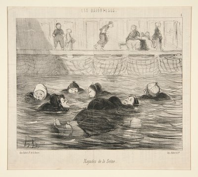 Nayades na Seině, z Les Baigneuses od Honoré Daumier
