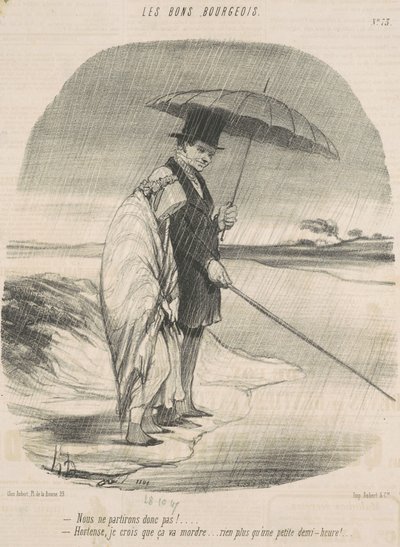 Takže nepůjdeme! -Hortense, myslím, že to bude kousat. . . Nic víc než půl hodiny! od Honoré Daumier