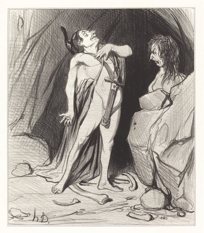 Oidipus u Sfingy od Honoré Daumier