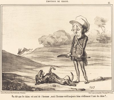 Říká se, že pes je přítel člověka... od Honoré Daumier