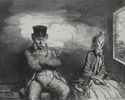 Ve vlaku: Příjemný společník od Honoré Daumier