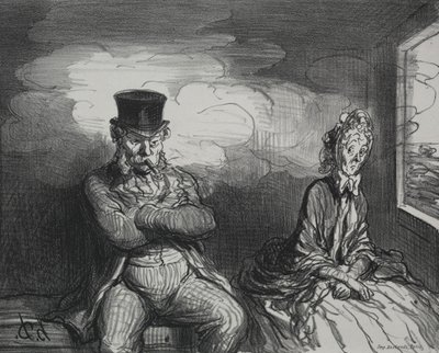 Ve vlaku: Příjemný společník, 1862. od Honoré Daumier
