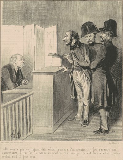 Byl jsi přistižen při činu... od Honoré Daumier