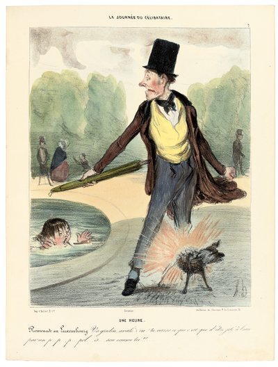 Jedna hodina: Procházka v Lucemburských zahradách, 1839 od Honoré Daumier