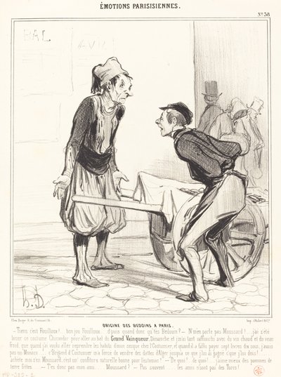 Původ Bedoinů v Paříži od Honoré Daumier