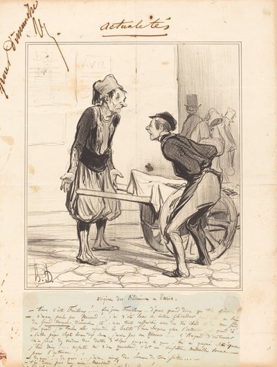 Původ Bedoinů v Paříži od Honoré Daumier