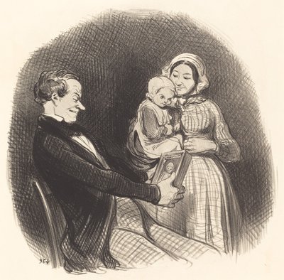 Táta koukal na obrázek svého obrázku od Honoré Daumier