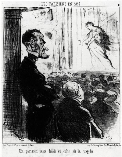 Pařížané v roce 1852: Pařížan zůstává věrný kultu tragédií. Illustration d