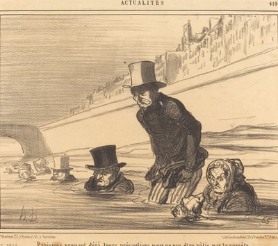 Pařížané přijímají... svá opatření... od Honoré Daumier