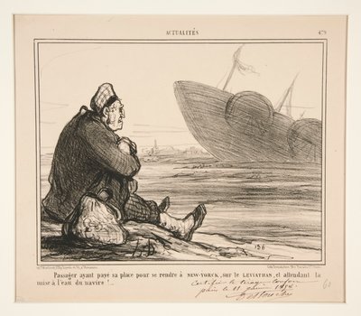 Placený cestující? jeho místo, kam jít? New York, na od Honoré Daumier