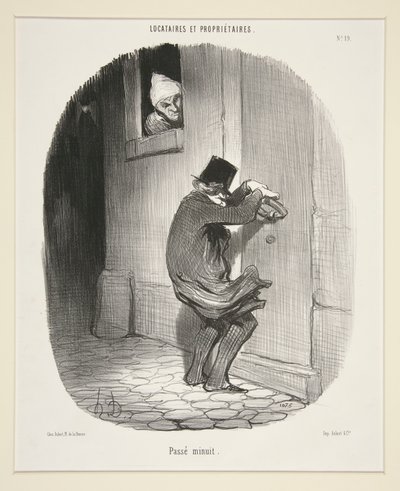Prochází půlnocí, od nájemníků a vlastníků od Honoré Daumier