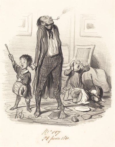 Klasický básník skládající eklogu... od Honoré Daumier