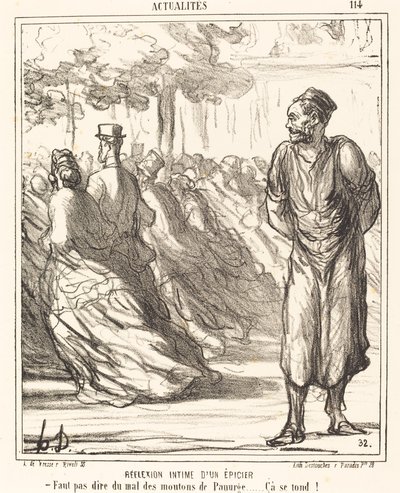 Intimní odraz obchodníka s potravinami od Honoré Daumier