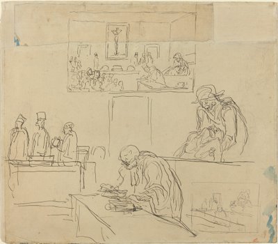 Scéna tribunálu (verdikt) od Honoré Daumier