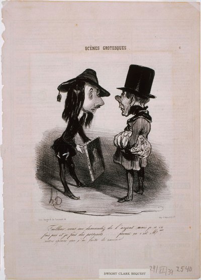 Groteskní scény: Tailor...Take this... od Honoré Daumier