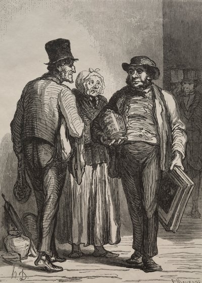 Aukční síň: Obchodníci. od Honoré Daumier