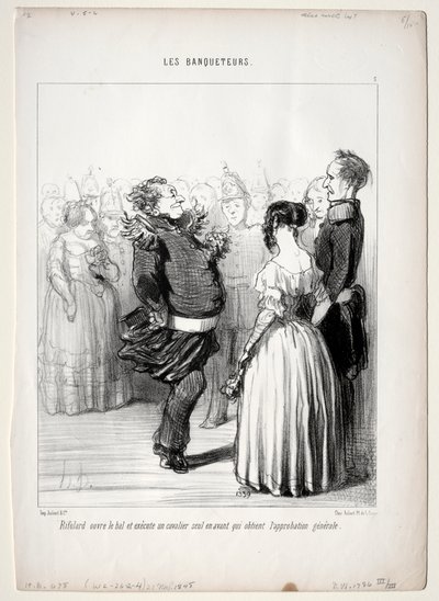 The Banqueters, deska 5: Rifolard otevírá ples, 1848. od Honoré Daumier