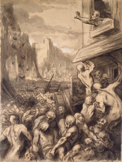 Zkáza města, polovina 19. století od Honoré Daumier