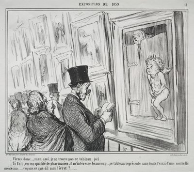 The Exhibition of 1859 (plate 11): Come here, my friend, I do not find this painting beautiful   1296860   cs       czech Successfully Translated  Original: Birds on a Balustrade Translat: Birds on a Balustrade 1394275 cs czech Successfully Translated Orig od Honoré Daumier