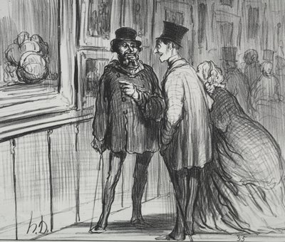 Výstava 1859 deska 8: Malíř, který měl obraz odmítl..., 1859. od Honoré Daumier