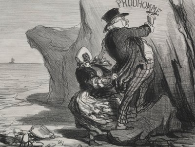 Dobrá buržoazní deska 3: Chci zanechat nehynoucí památku naší návštěvy..., 1854. od Honoré Daumier